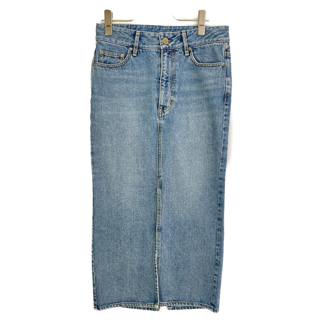 MUSE 24-060-500-4040-1-0 24 years Blue slit denim skirt skirt 34 blueUsed