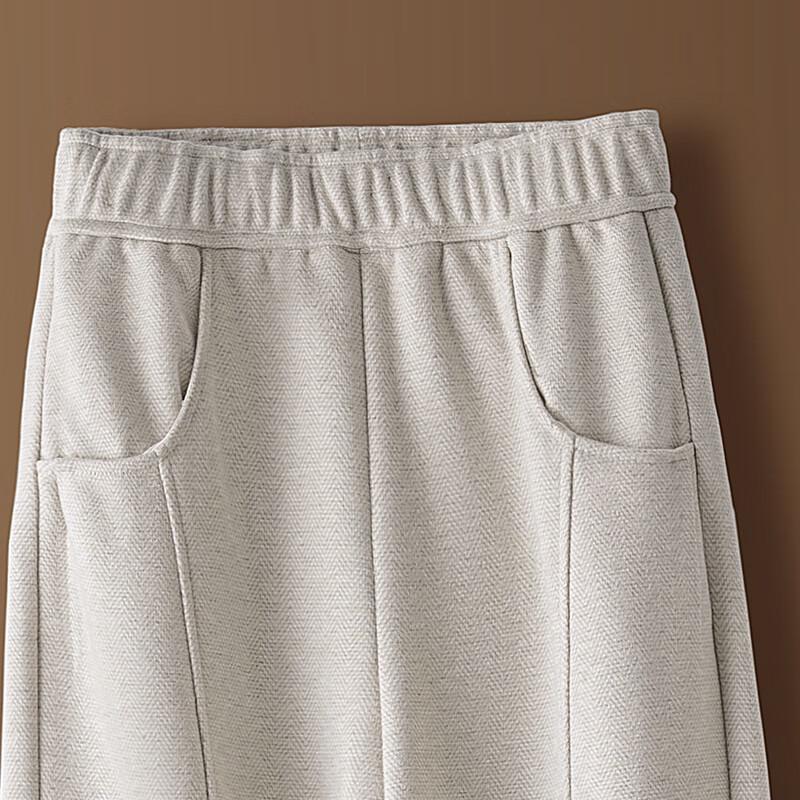 Women's Wool Blend Acetate Drawstring Relaxed Casual Pants