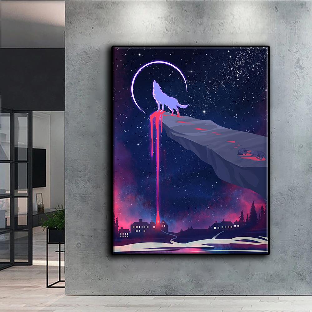 5D DIY Diamond Painting Cross Stitch Artistic Moon and Starry Sky Diamond Embroidery Mosaic Wall Art Home Decoration