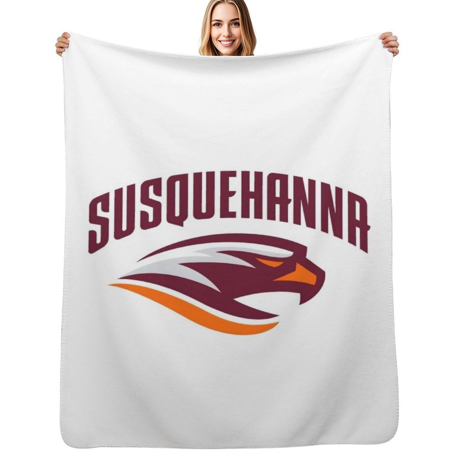 Susquehanna River Hawks Logo Throw Blanket Portable Lightweight Blanket for Travel Camping 75x100cm