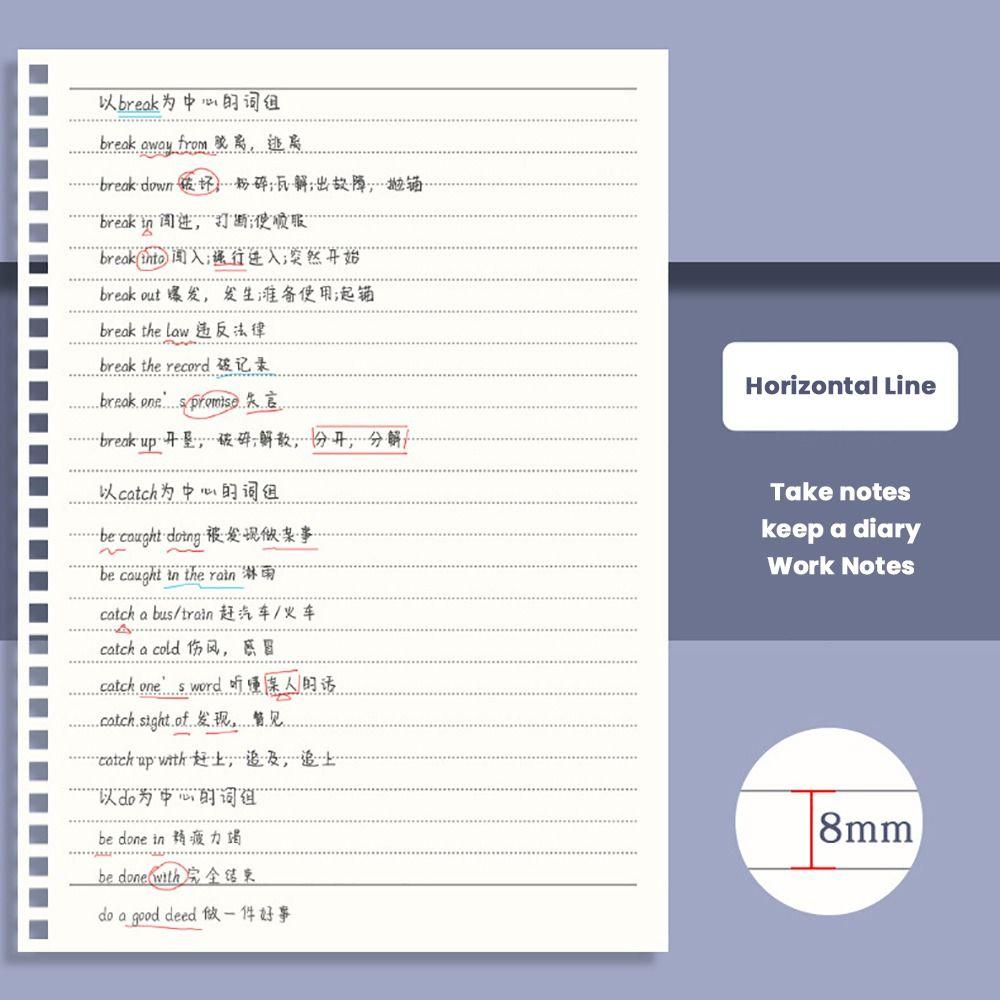 Grids/Blank/Horizontal Line Spiral Notepad Flip Over Design Memo Pad  School Office Supplies