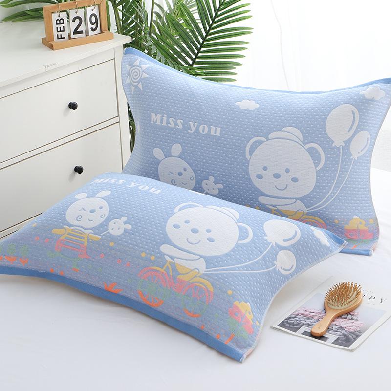 Three-Layer Gauze Cotton Pillowcases: Dirt-Resistant, Mite-Proof, Soft, Thickened, No Pilling or Shedding.