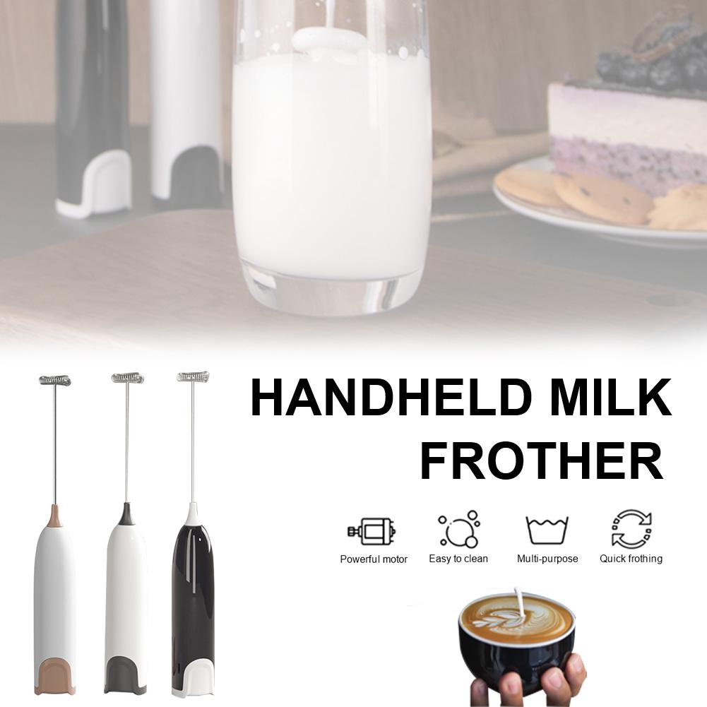 Milk Frother Handkeld Electric Foam Maker Battery Operated Stainless Steel Whisk Drink Mixer for Latte Cappuccino Hot Chocolate