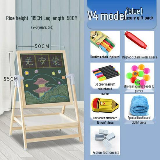 Double-Sided Magnetic Doodle & Writing Easel for Toddlers - Dust-Free Blackboard