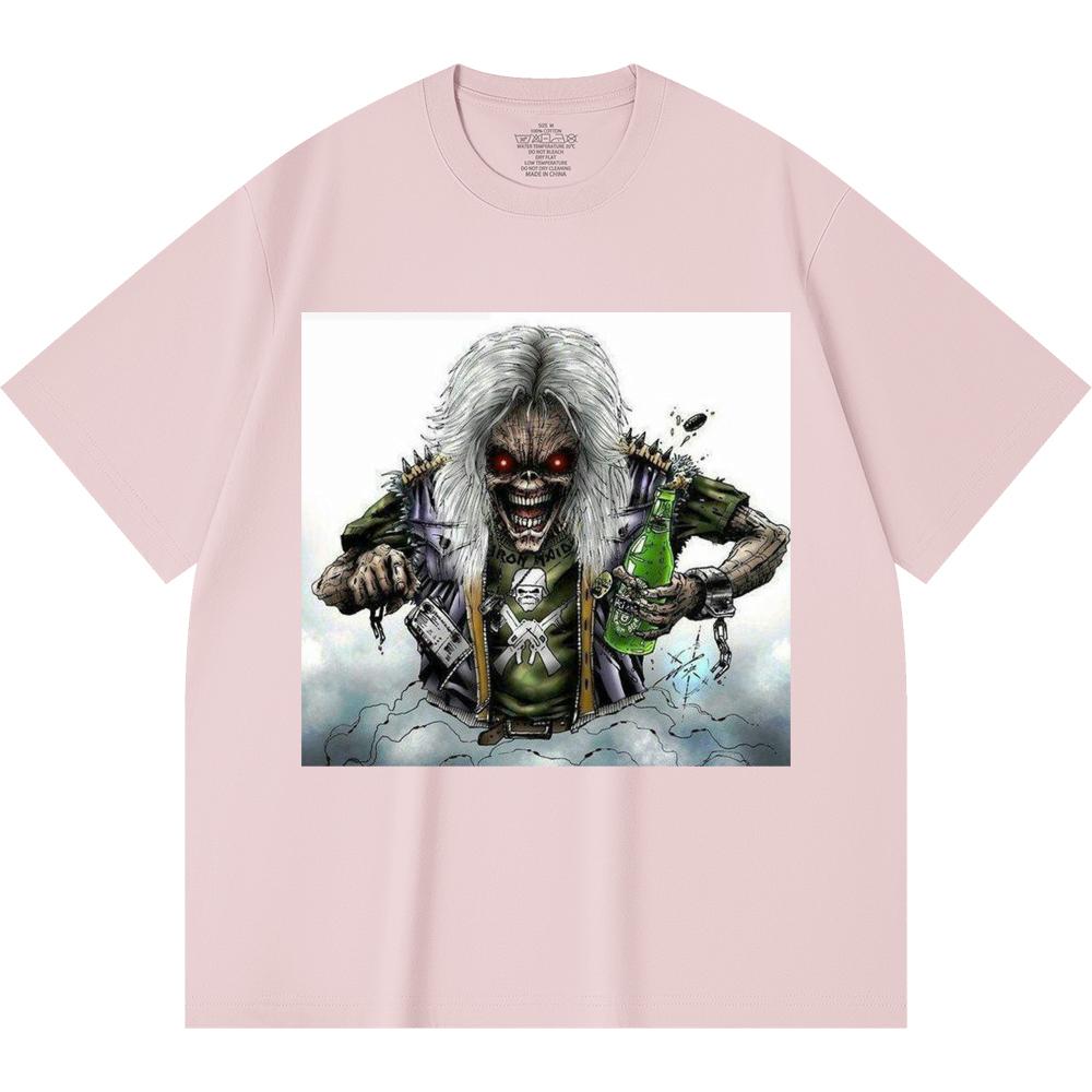 230 Gsm 100% Cotton Heavy Metal T-Shirt  Rock Band Popular Music Print Unisex Heavy Cotton T Shirt