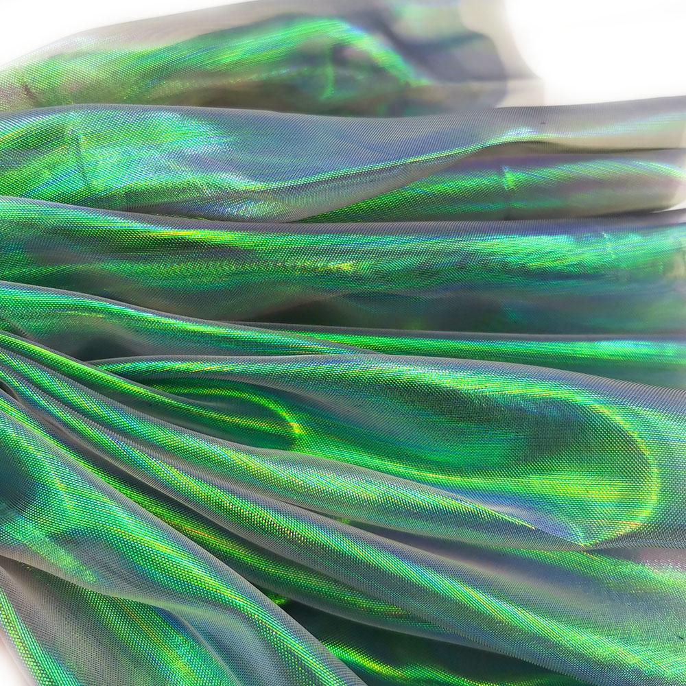 100x150cm Holographic Fluorescent Voile Organza Tulle Fabric Shiny Gauze for Wedding Decor Stage Costumes Doll Clothes DIY Craft