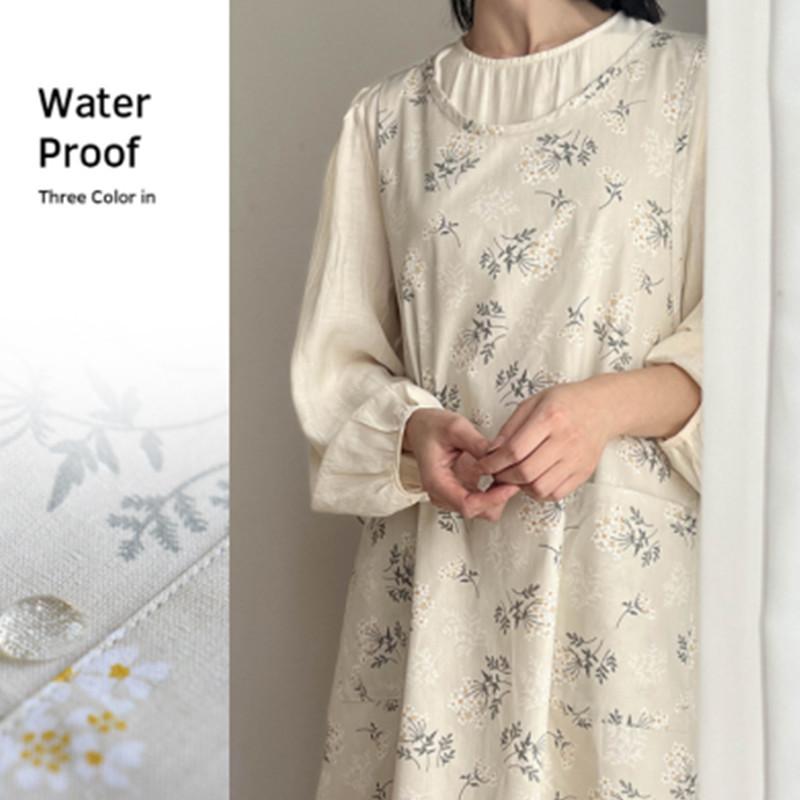 Wasserdichte, atmungsaktive Baumwollschürze für Zuhause, japanische und koreanische Hausarbeit, schmutzabweisend, für Küche, Café, Nagelstudio, Schürze
