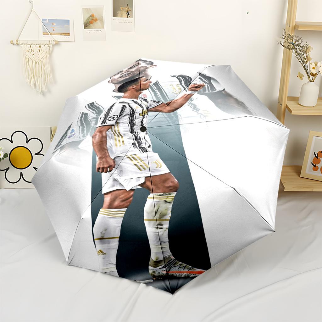 Cristiano Ronaldo Juventus Portable Automatic Umbrella Compact & Durable 8-Rib Design Foldable Design for Outdoor Daily Use Compact Folding Umbrella