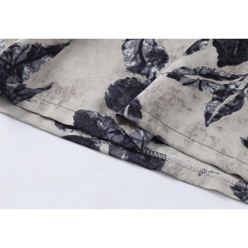 Women Floral Print Wide Leg Cropped Pants Elastic Waist Casual Summer Trousers