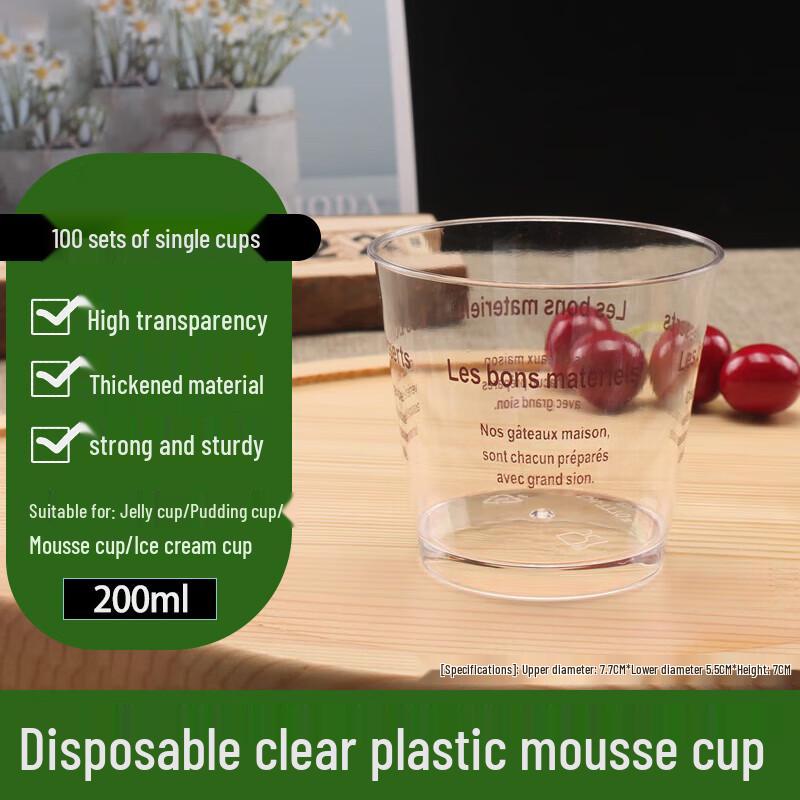 Homeglen Disposable Transparent Plastic Dessert Cups