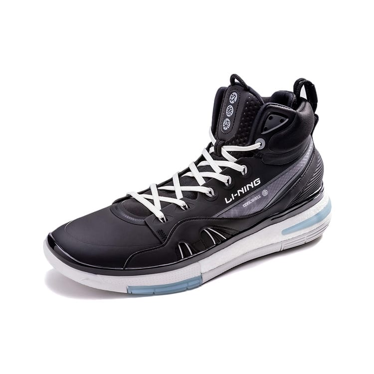 Li Ning 937 Abrasion Resistant Slip Resistant High top Vintage Basketball Shoes Men's Black ABAR009-5
