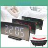 Sleek Curved Screen Led Digital Alarm Clock With Temperature And Calendar Display