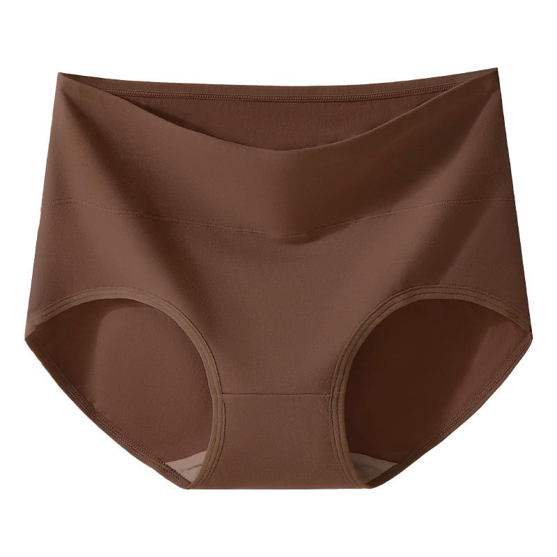 Pure Cotton High-Waisted Underwear Women'S Antibacterial And Antibacterial Crotch Women'S Underwear Solid Color Belly And Hip Briefs