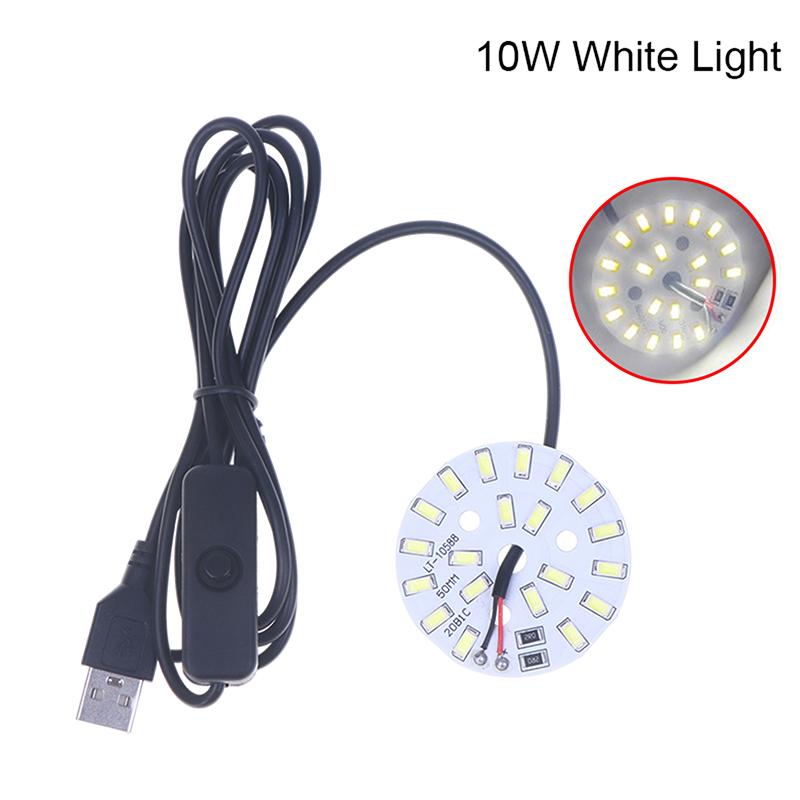 1Pc USB DC5V LED Ring Light Source - 3/5/10W SMD 5730/2835 Light Beads with 1.5M Black Switch Cable White Light for DIY Lighting