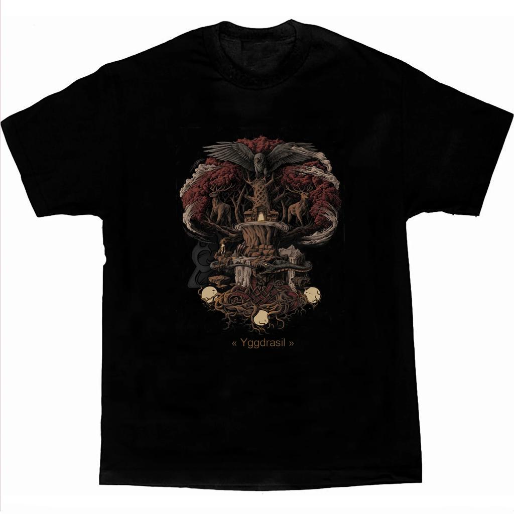 Norse Mythology Yggdrasil Sacred Tree TShirt 100 Cotton ONeck Short Sleeve Summer Casual Mens Tshirt Streetwear