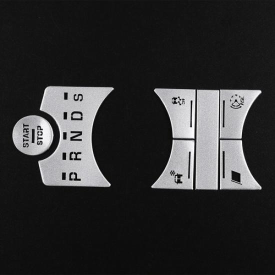 7pcs Center Shift Gear Selector Button Decals Cover For Jaguar XF 12-15