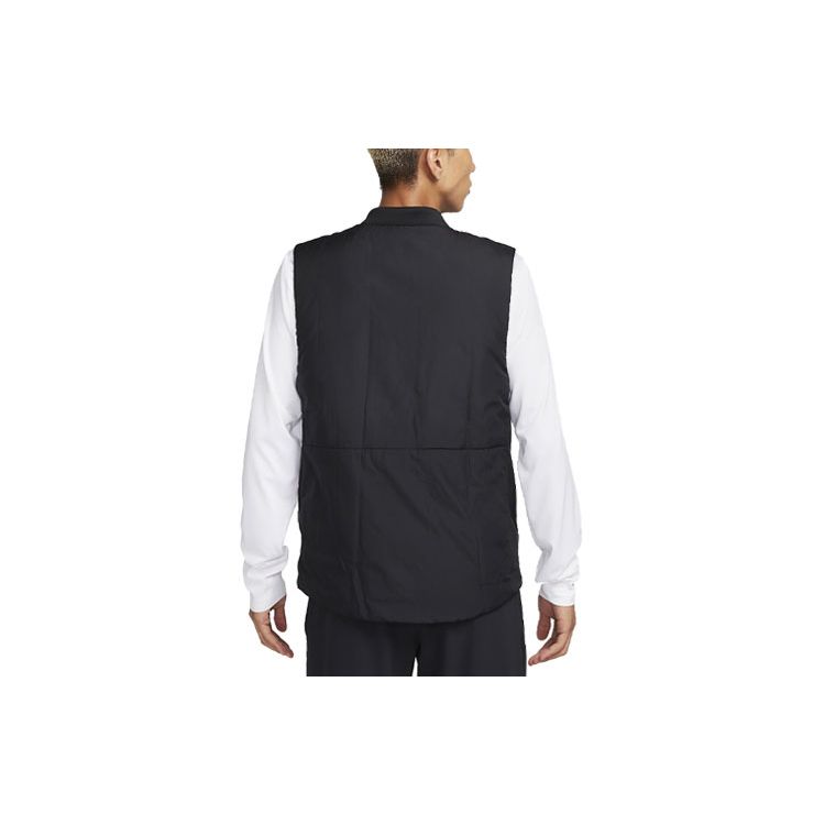 Nike Solid Color Logo Zip-Up Cotton Vest Men Vests Black FB7554-010