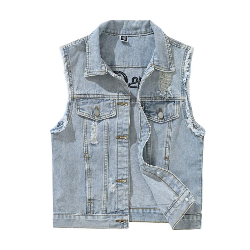 Womens Denim Vest Casual Sleeveless Jacket Plus Size Trendy Versatile Waistcoat