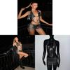 Geometric Pattern Sleeveless Mini Skirt Set With Glittering Mesh Top For Party Performance