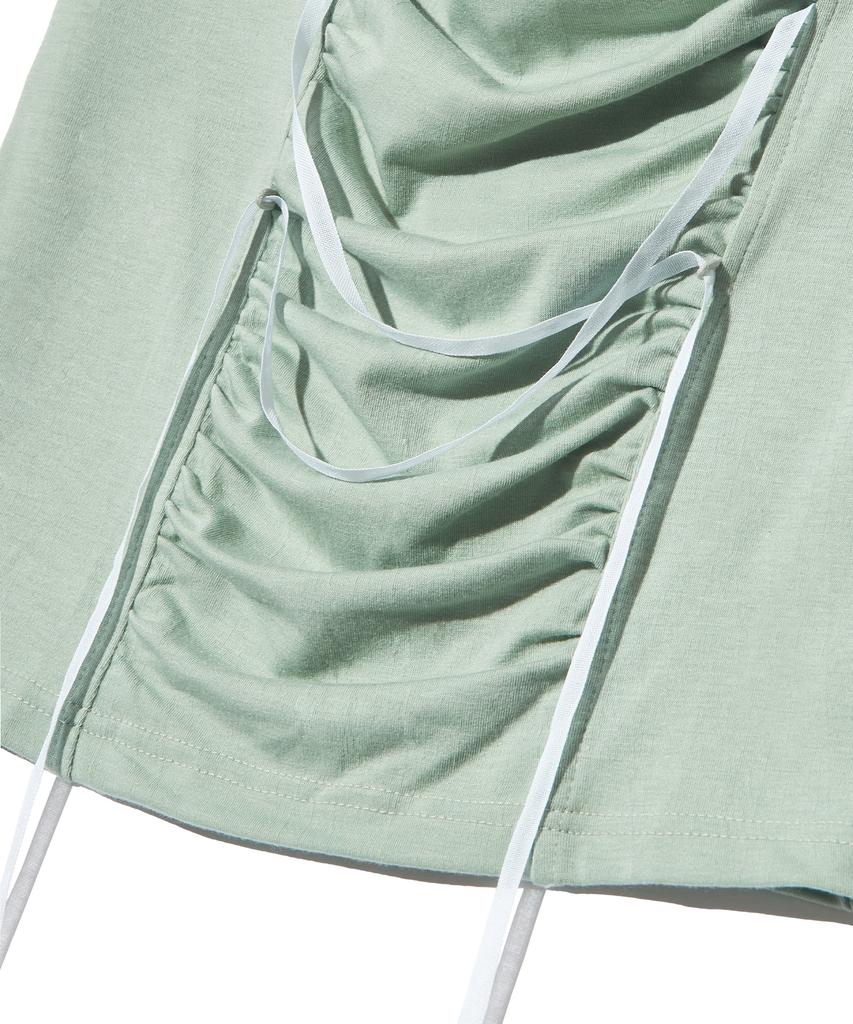 PEACE MAKER Ribbon Shirring Tee (Mint)