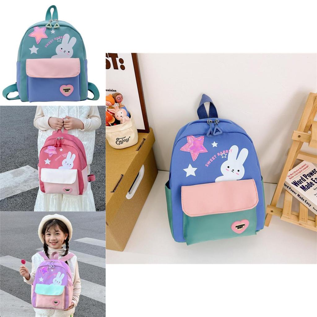 Cute Rabbit Childrens School Bag Animal Design Nylon Toddler Backpack