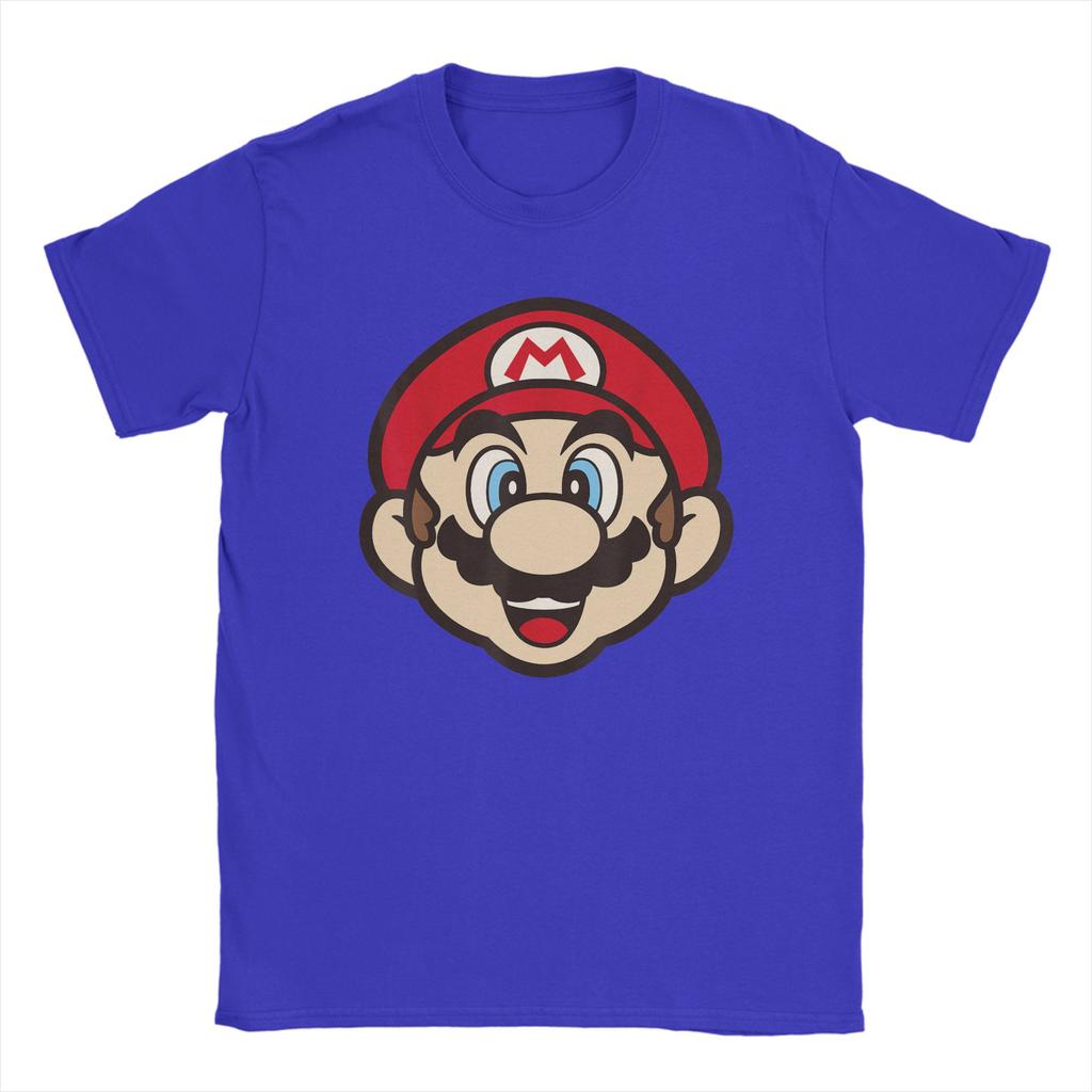 Mens Marios Big Face T Shirts Pure Cotton Clothes Vintage Short Sleeve Round Neck Tee Shirt New Arrival TShirts