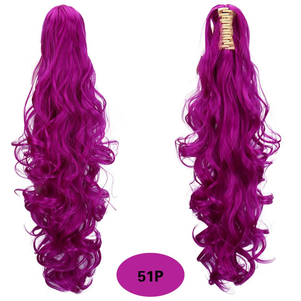 MISSQUEEN Synthetic Thick Drawstring Claw In Ponytail Extensions Long Wavy Curly Ponytail For Women Daily Cosplay Party Wear