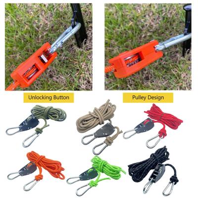 1 Set Seilspanner mit Rolle und 4/5M Seil, Heavy Duty, für Outdoor-Rucksacktouren, Wandern, Bootfahren, Camping, Abspannseil-Spanner