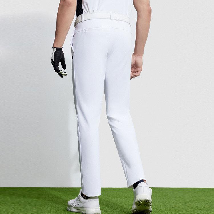 FILA Golf Series Solid Color Mid Waist Straight Casual Pants Men Bottoms Jade-White A11M345803F-WT