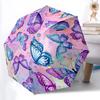 1pc Butterfly Print Automatic Umbrella - 8-Rib Durable Frame, Portable Fashion Accessory & Holiday Gift Yy251117180