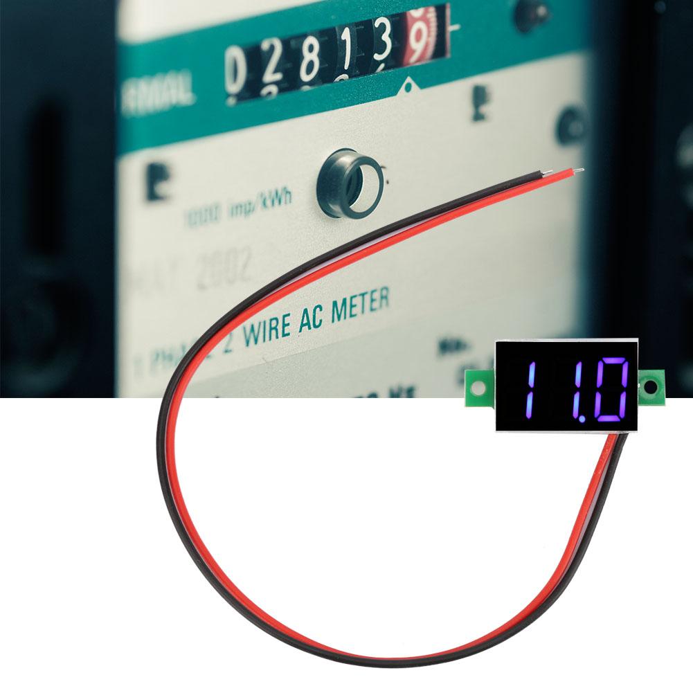 5 Stück Mini LED Digitalröhren-Voltmeter DC 2,4V 30V 0,36 Zoll Zwei-Draht-Spannungstester 5 Farben