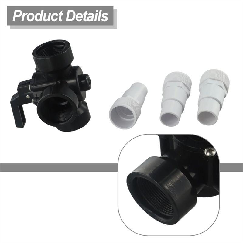 A60Z1.5 Inch 3 Way Clean Connectors Swimming Pool Valve Hose Diverter PVC+ Metal Pipe Replacement Connectionmay