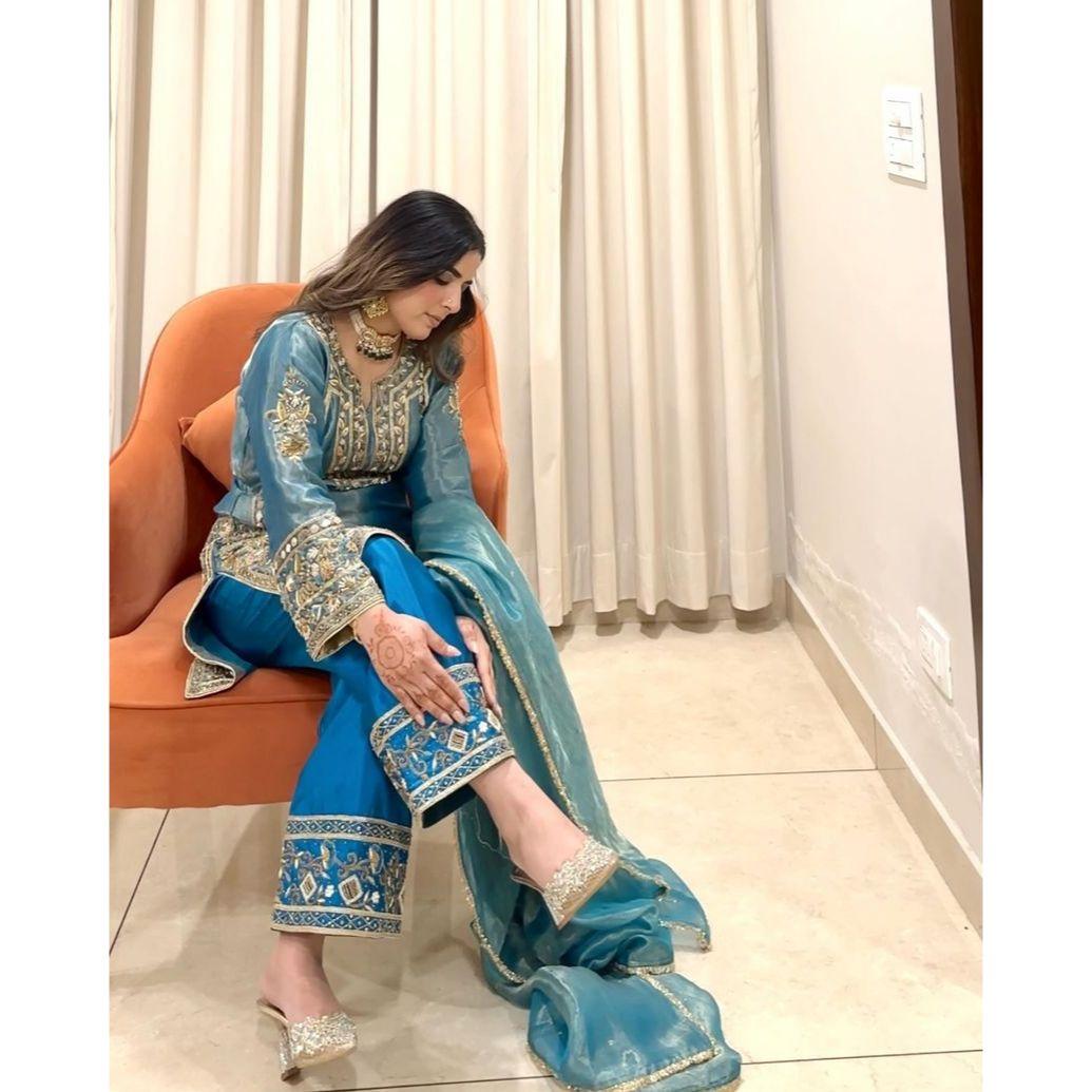 

Новый дизайнерский костюм Sharara для вечеринки серии ZC и комплект Dupatta