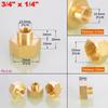 1~10pcs Brass Female Reducing Sleeve 1/8" 1/4" 3/8" 1/2" 3/4" 1" BSP Female Thread Hex Pipe Fitting For Water Fuel Gas