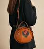 Genuine Leather Flower Embossing Shoulder Bags for Women Ladies Top Layer Cowhide Crossbody Bag Vintage Design Handbags