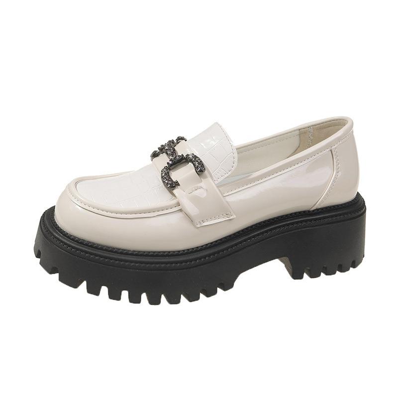 Women's Thick-soled Black Retro Breathable Single Shoes, New Autumn Small Leather Shoes, Soft-soled Women's Shoes