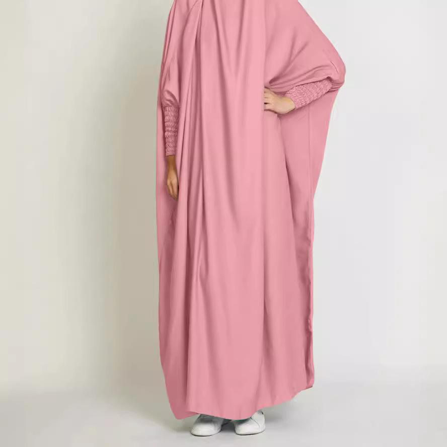 

Dubai-Turkey Solid Color Loose Long Robe Parent-Child Dress One Size