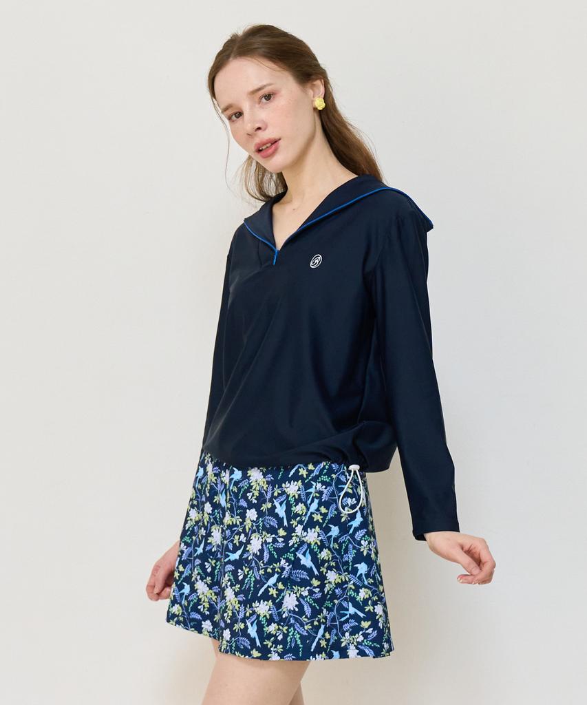Bonide [Set] Zip-Up Rash Guard Set Forest Navy
