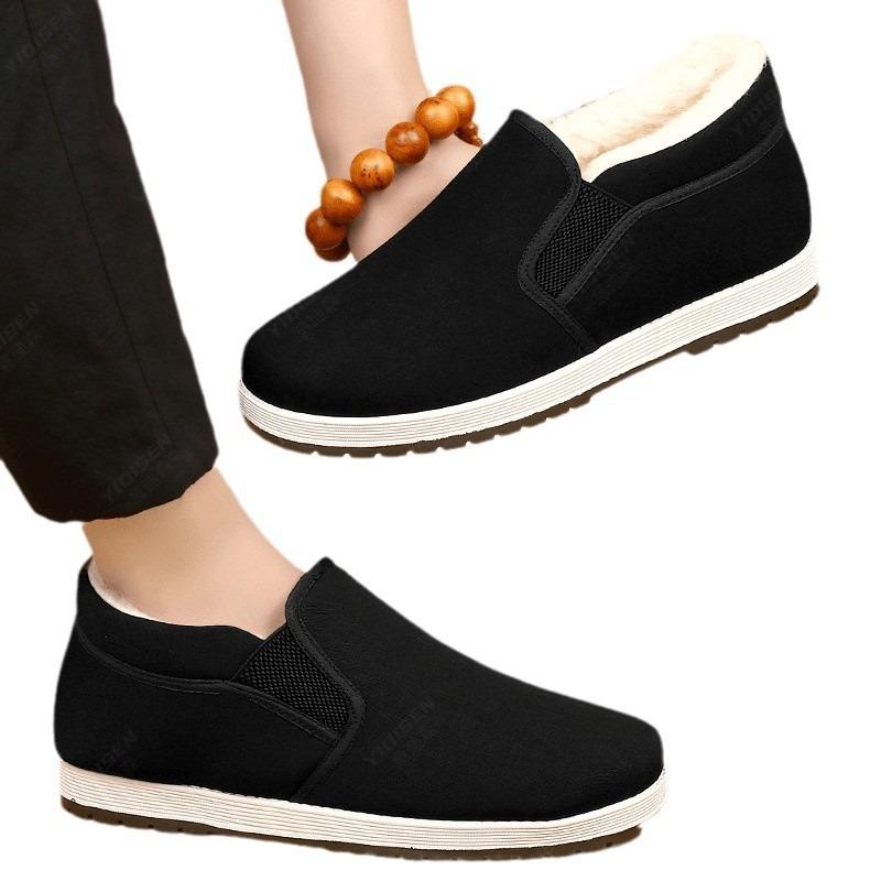 Cloth shoes winter high-top velvet thickened non-slip medium and old cold-proof warm thickened new cotton shoes men's