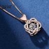 Heart-shaped Necklace Women Double Heart Entangled Rhinestone Decor Adjustable