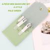 2025 New Hotsale  Professional 4-Piece Mini Manicure Set Stainless Steel Nail Kit for Beginners with Leather Case