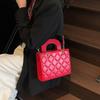 Einfache Raute bestickte Fadenhandtasche neu retro lässige Schulter Messenger Bag Handtasche Frau