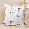 Pink Bow Cushion Cover Soft Plush Fabric DoubleSided Printed Sofa Cushion Cover for All Seasons Home Decor Gift