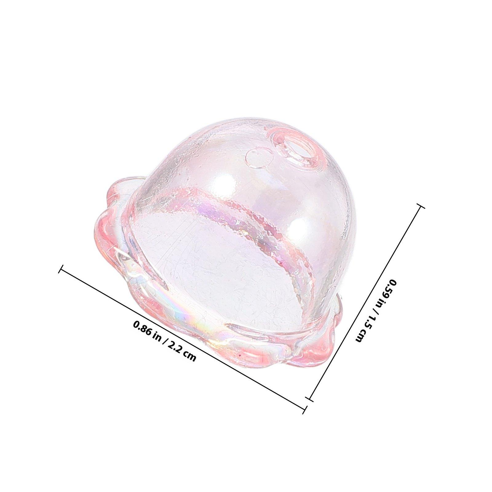

10Pcs Hollow Acrylic Wind Chime Beads Clear Flower Shape Bell Design DIY Supplies for Jewelry Making Transparent Prism Floral розовый