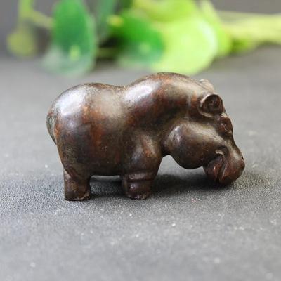 Estatuas pequeñas de hipopótamo pesado, adornos de escritorio, miniaturas de animales de hipopótamo antiguos, figuras de té, mascotas, decoraciones para el hogar, manualidades