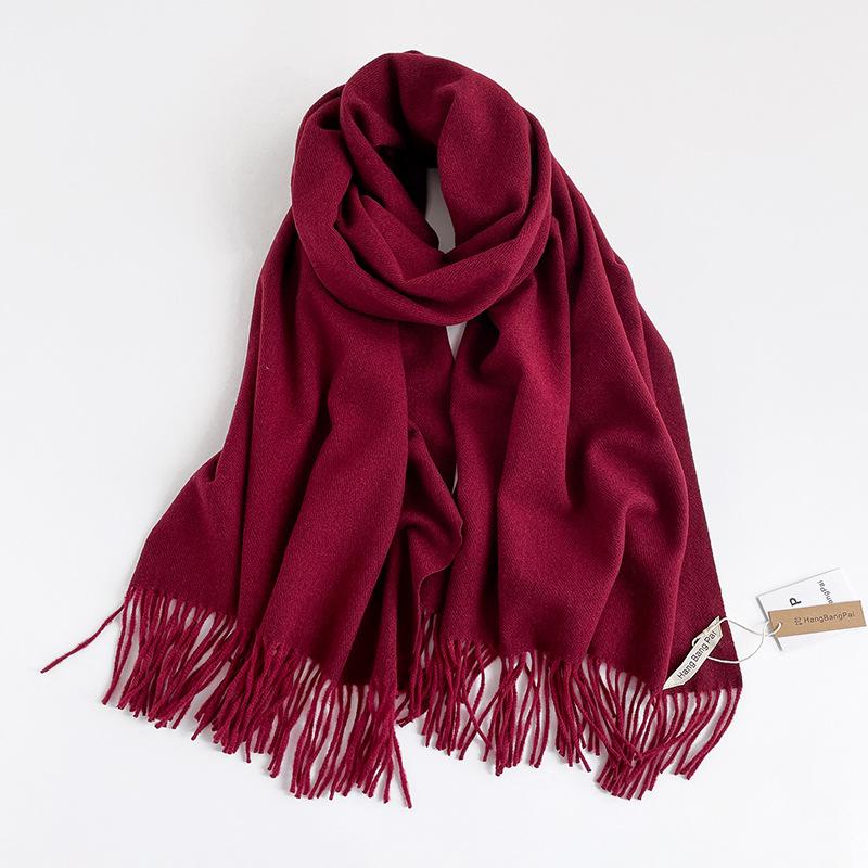 

Однотонный шарф женский осенне-зимний простой и универсальный шаль из имитации кашемира будет красным шарфом студенческим шарфом 190CM