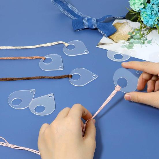 11 Stück Transparente Stickgarnspule Herzform DIY Handarbeits Basteln Nähen Baumwollgarn Aufwickelbrett Kartenhalter mit Loch