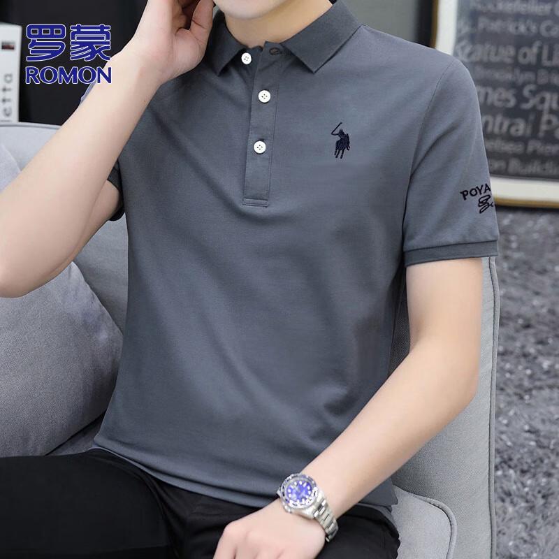 ROMON Men s Business Casual Polo Shirt 4XL