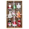 6/9pcs Santa Claus 3D Painting Pendant Glass Christmas Tree Charm Xmas Tree Ornaments  Home Decor