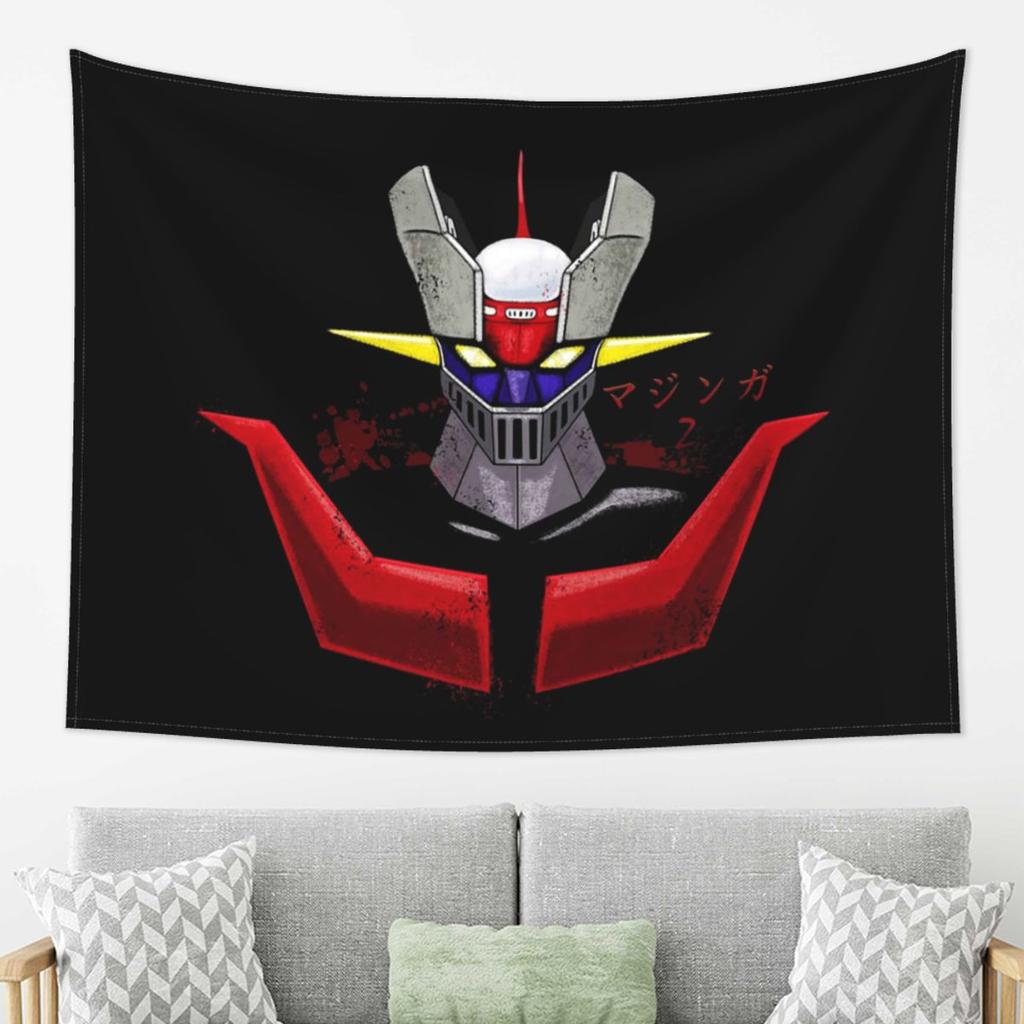 Mazinger Z Goldorak Actarus Grendizer Mask Tapestry Wall Hanging Aesthetic Home Decor Tapestries for Living Room Bedroom